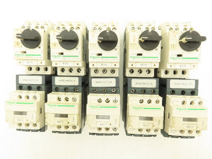 Schneider GV2-P04/0.4-0.63A Manual Motor Starter Overload w Contactor Lot of 5