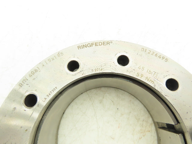 Ringfeder RfN 4061 Shrink Disc Shaft Coupling 115x185mm 59Nm 45Ft-lb  -No Bolts