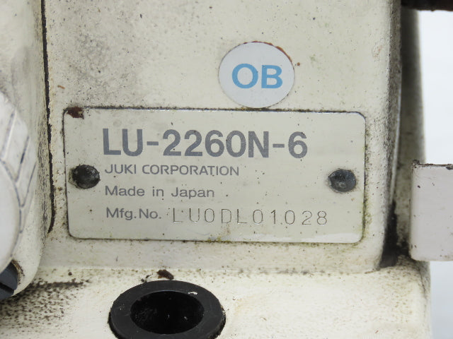 Juki LU-2260N-6 Industrial Sewing Machine Head 2 Needle Unison Feed Lockstitch