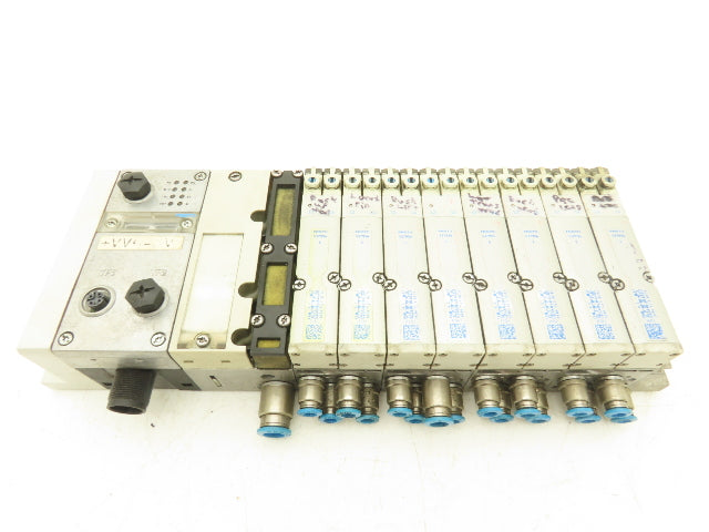 Festo VMPA2-FB-EMS-4 Solenoid Valve Manifold 24VDC 8-Valve w/Bus Node CPX-FB33