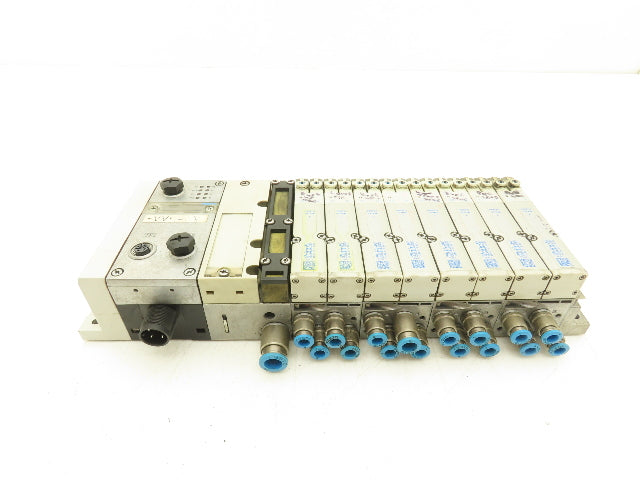 Festo VMPA2-FB-EMS-4 Solenoid Valve Manifold 24VDC 8-Valve w/Bus Node CPX-FB33