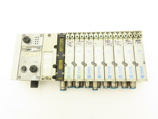 Festo VMPA2-FB-EMS-4 Solenoid Valve Manifold 24VDC 8-Valve w/Bus Node CPX-FB33