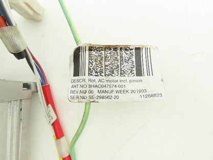 ABB 3HAC047574-001 AC Servo Motor 3PH Pinion Shaft Robotics