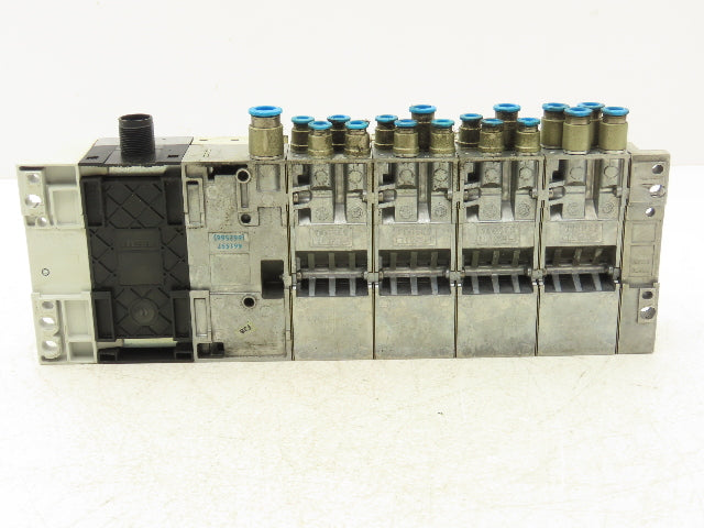 Festo VMPA2-FB-EMS-4 Solenoid Valve Manifold 24VDC 6-Valve w/Bus Node CPX-FB33