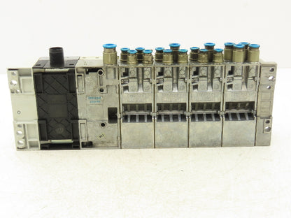 Festo VMPA2-FB-EMS-4 Solenoid Valve Manifold 24VDC 6-Valve w/Bus Node CPX-FB33