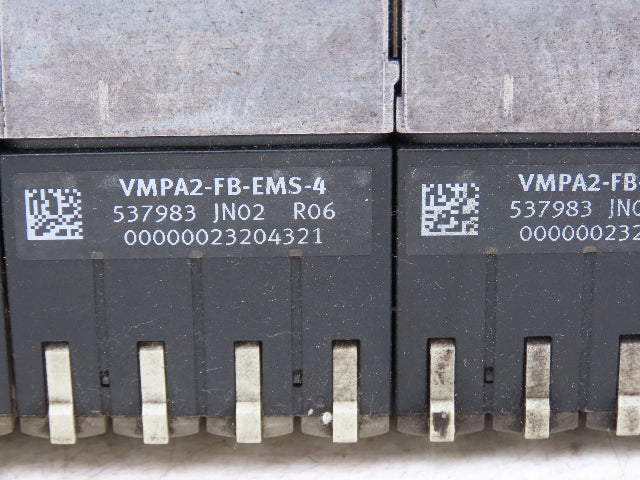 Festo VMPA2-FB-EMS-4 Solenoid Valve Manifold 24VDC 6-Valve w/Bus Node CPX-FB33