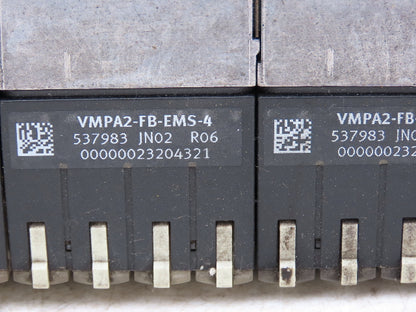 Festo VMPA2-FB-EMS-4 Solenoid Valve Manifold 24VDC 6-Valve w/Bus Node CPX-FB33