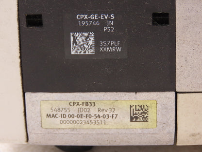 Festo VMPA2-FB-EMS-4 Solenoid Valve Manifold 24VDC 6-Valve w/Bus Node CPX-FB33