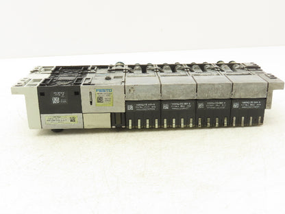 Festo VMPA2-FB-EMS-4 Solenoid Valve Manifold 24VDC 6-Valve w/Bus Node CPX-FB33