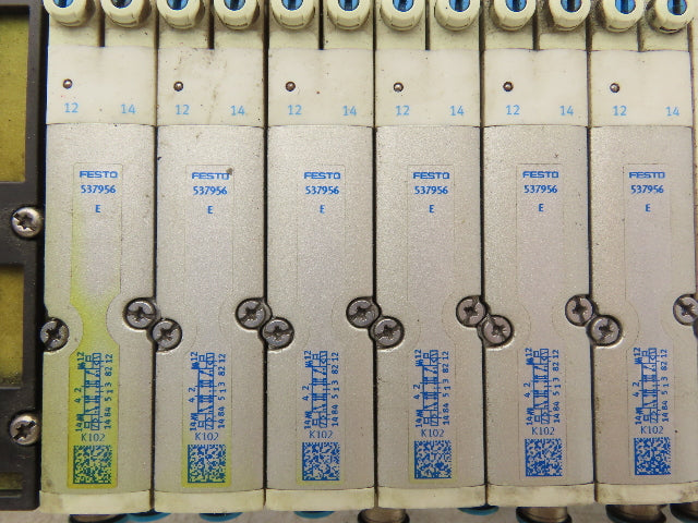 Festo VMPA2-FB-EMS-4 Solenoid Valve Manifold 24VDC 6-Valve w/Bus Node CPX-FB33