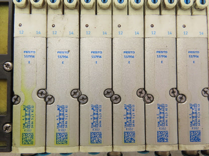 Festo VMPA2-FB-EMS-4 Solenoid Valve Manifold 24VDC 6-Valve w/Bus Node CPX-FB33