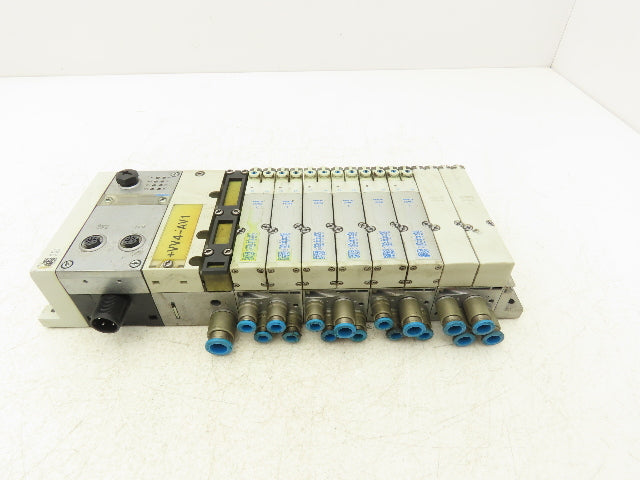 Festo VMPA2-FB-EMS-4 Solenoid Valve Manifold 24VDC 6-Valve w/Bus Node CPX-FB33