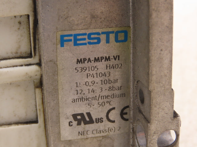 Festo VMPA2-FB-EMS-4 Solenoid Valve Manifold 24VDC 3-Valve w/CPX-GE-EV-S