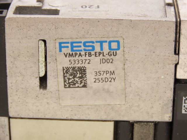 Festo VMPA2-FB-EMS-4 Solenoid Valve Manifold 24VDC 3-Valve w/CPX-GE-EV-S