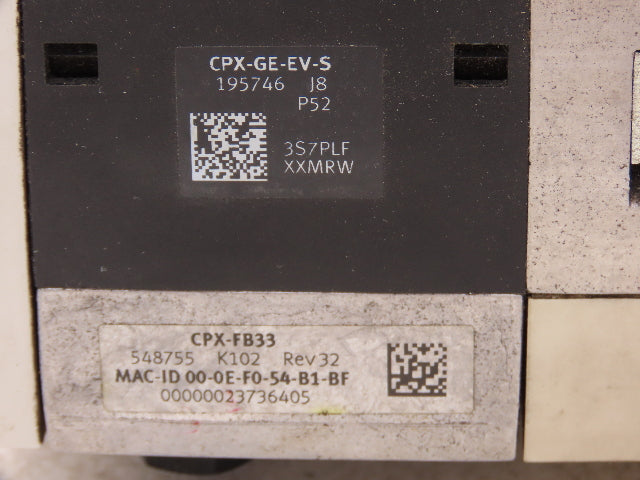 Festo VMPA2-FB-EMS-4 Solenoid Valve Manifold 24VDC 3-Valve w/CPX-GE-EV-S