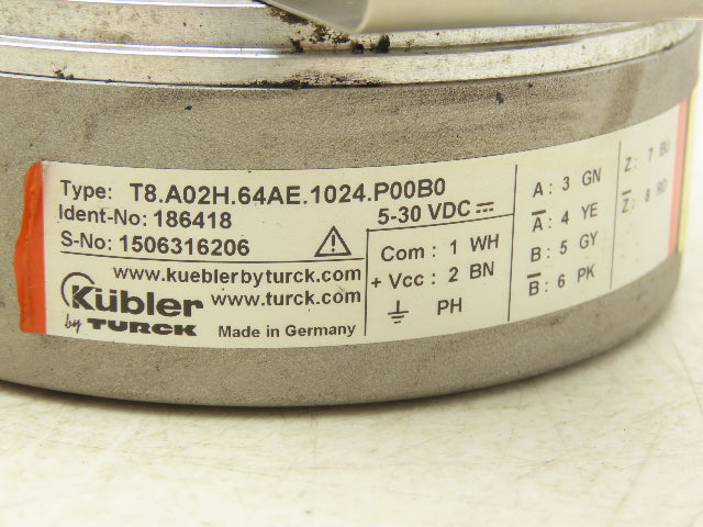 Turck Kubler T8.A02H.64AE.1024.P00B0 Rotary Encoder 5-30VDC 1" Hollow Shaft