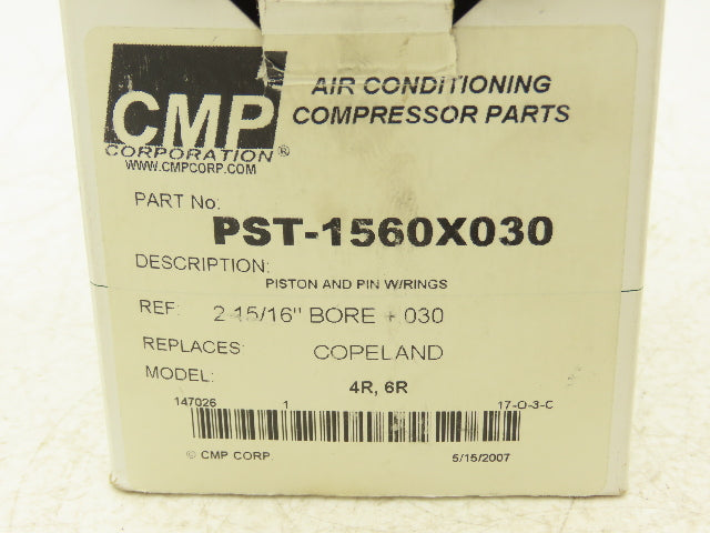 CMP Corporation PST-1560X030 Piston Assembly 2-5/16" Borefor Copeland 4R, 6R