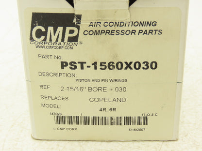 CMP Corporation PST-1560X030 Piston Assembly 2-5/16" Borefor Copeland 4R, 6R