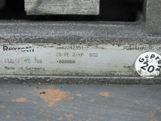 Rexroth CS PE 2/XP BG2 Workpiece Pallet Positioning Unit Pneumatic Cylinder