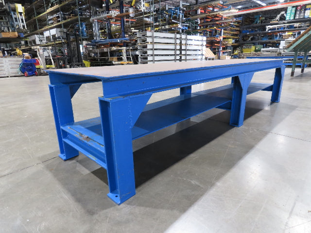 1/4" Steel Top Fabrication Welding Layout Table Work Bench 31"D 25"H 10' Length