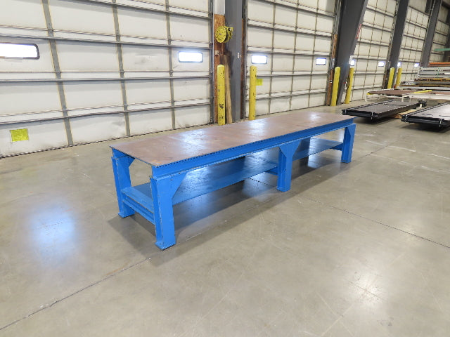 1/4" Steel Top Fabrication Welding Layout Table Work Bench 31"D 25"H 10' Length