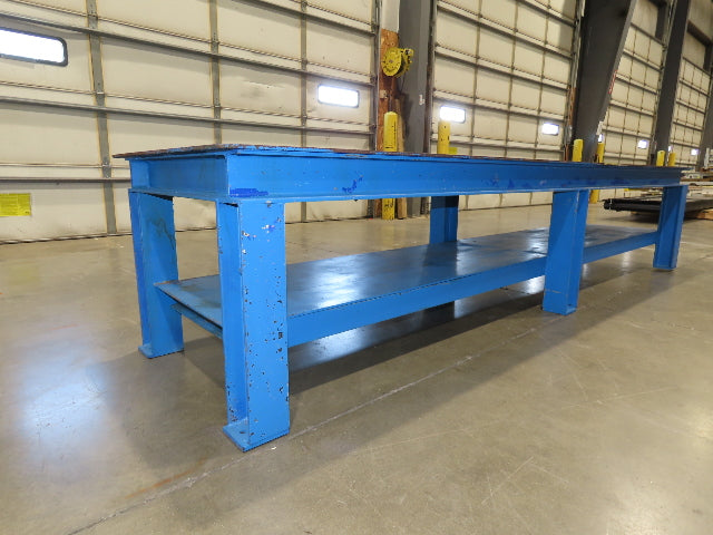 5/16" Steel Top Fabrication Welding Layout Table Work Bench 31"D 25"H 10' Length