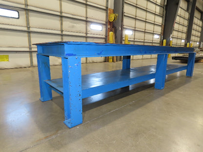 5/16" Steel Top Fabrication Welding Layout Table Work Bench 31"D 25"H 10' Length