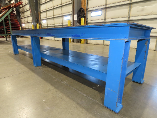 5/16" Steel Top Fabrication Welding Layout Table Work Bench 31"D 25"H 10' Length