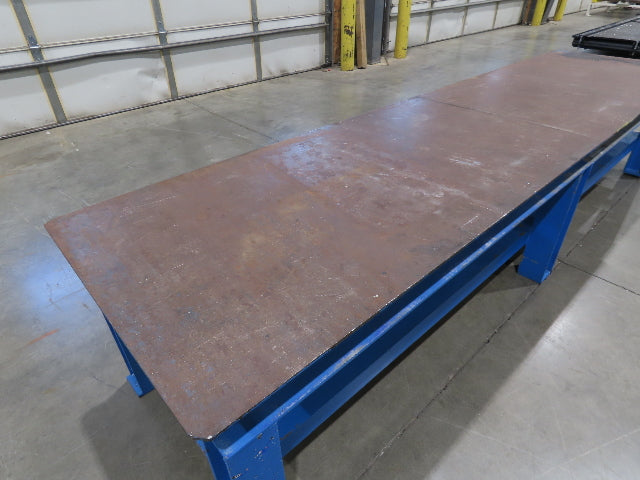 5/16" Steel Top Fabrication Welding Layout Table Work Bench 31"D 25"H 10' Length