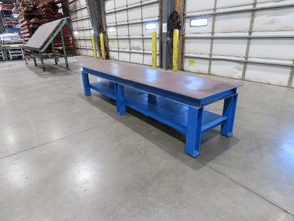 5/16" Steel Top Fabrication Welding Layout Table Work Bench 31"D 25"H 10' Length