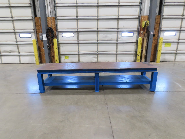 5/16" Steel Top Fabrication Welding Layout Table Work Bench 31"D 25"H 10' Length