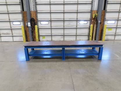 5/16" Steel Top Fabrication Welding Layout Table Work Bench 31"D 25"H 10' Length