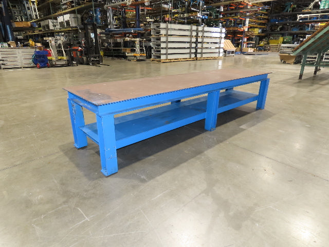 5/16" Steel Top Fabrication Welding Layout Table Work Bench 31"D 25"H 10' Length