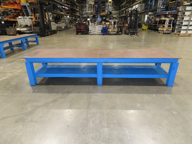 5/16" Steel Top Fabrication Welding Layout Table Work Bench 31"D 25"H 10' Length