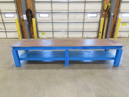 5/16" Steel Top Fabrication Welding Layout Table Work Bench 31"D 25"H 10' Length