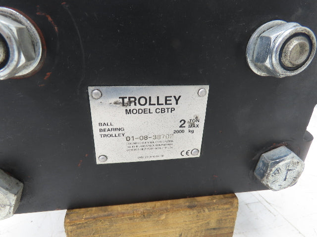 CM CBTP 2-Ton 4000lbs Manual Push Trolley Plain Type 3-1/2" Flange I Beam