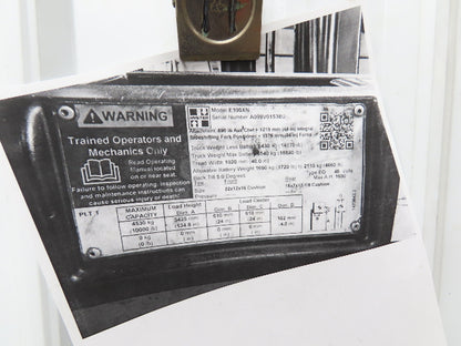 Hyster Forklift Battery Counterbalance Ballast Plate Off E100XN