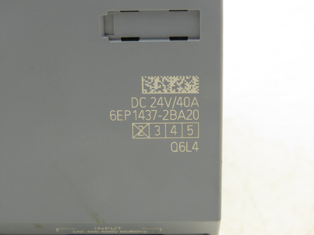 Siemens 6EP1437-2BA20 SITOP PSU300S 40A Power Supply 24VDC Output 400-500V In
