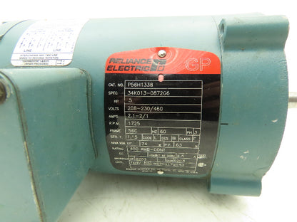 Reliance Electric P56H1338P AC Motor 1/2Hp 1725rpm 230/460V 3PH 56C TENV