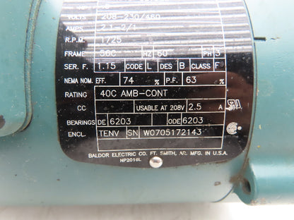 Reliance Electric P56H1338P AC Motor 1/2Hp 1725rpm 230/460V 3PH 56C TENV