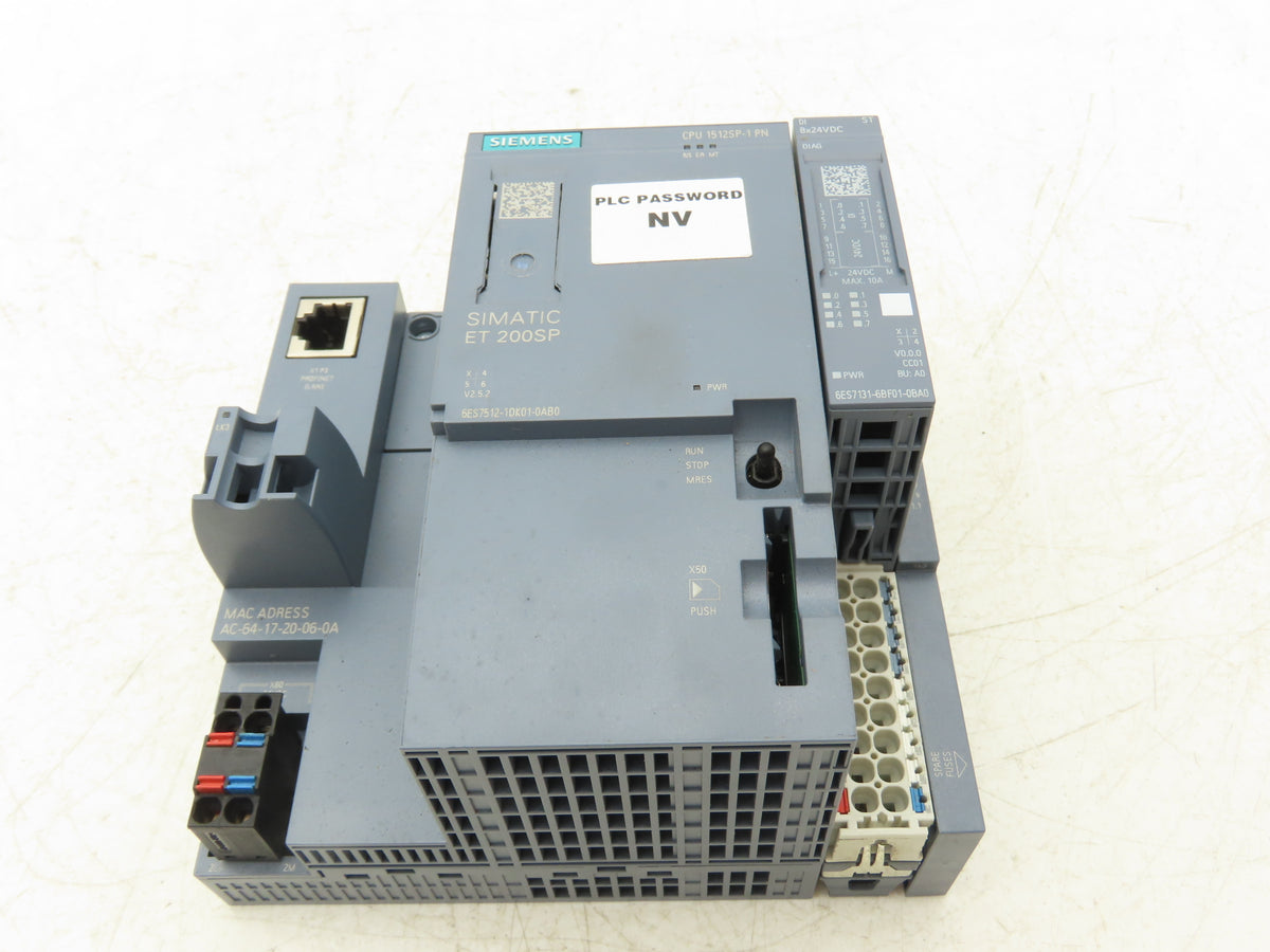 Siemens 6ES7 512-1DK01-0AB0 SIMATIC DP CPU 1512SP-1 ET200SP w/Digital Sink Input