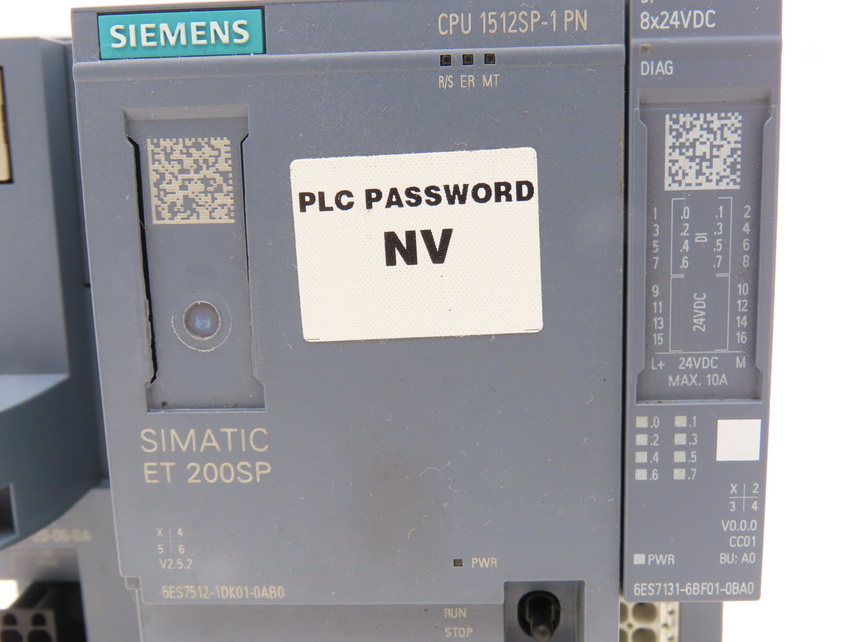 Siemens 6ES7 512-1DK01-0AB0 SIMATIC DP CPU 1512SP-1 ET200SP w/Digital Sink Input