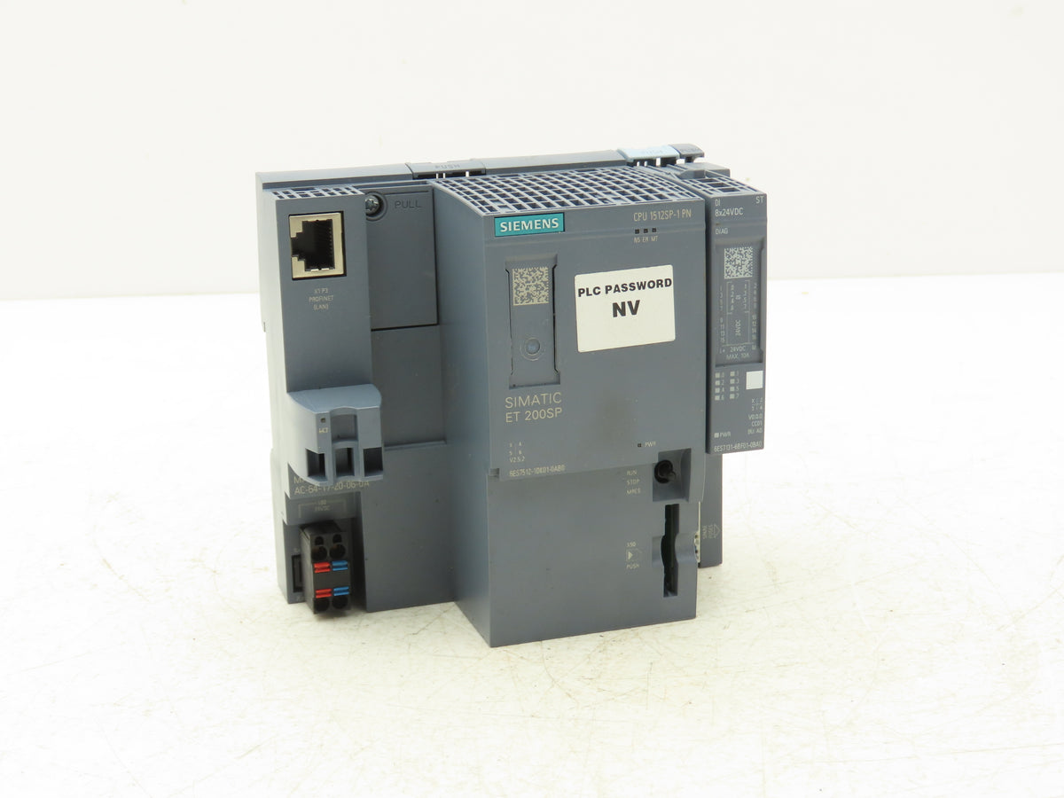 Siemens 6ES7 512-1DK01-0AB0 SIMATIC DP CPU 1512SP-1 ET200SP w/Digital Sink Input