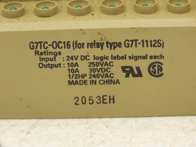 Omron G7TC-OC16 16 Position Base for Relay Type  G7T-1112S 24VDC w/Relays