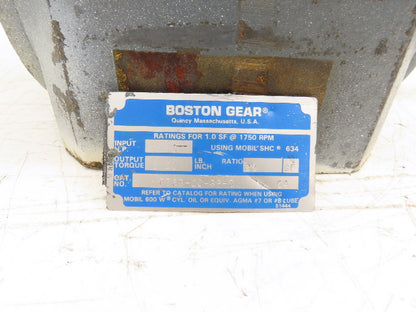 Boston Gear F738-20-B9-G Worm Gearbox 20:1 Ratio Reducer 88rpm 5Hp 180TC LH