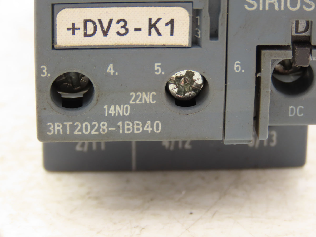Siemens 3RT2028-1BB40 Motor Starter Contactor 25Hp 575V 3Ph Screw Terminal 24V