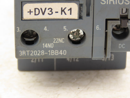 Siemens 3RT2028-1BB40 Motor Starter Contactor 25Hp 575V 3Ph Screw Terminal 24V