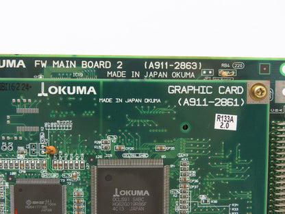 Okuma A911-2863 CNC Control FW Main Board 2 E4809-045-243-B w/ Graphics Card