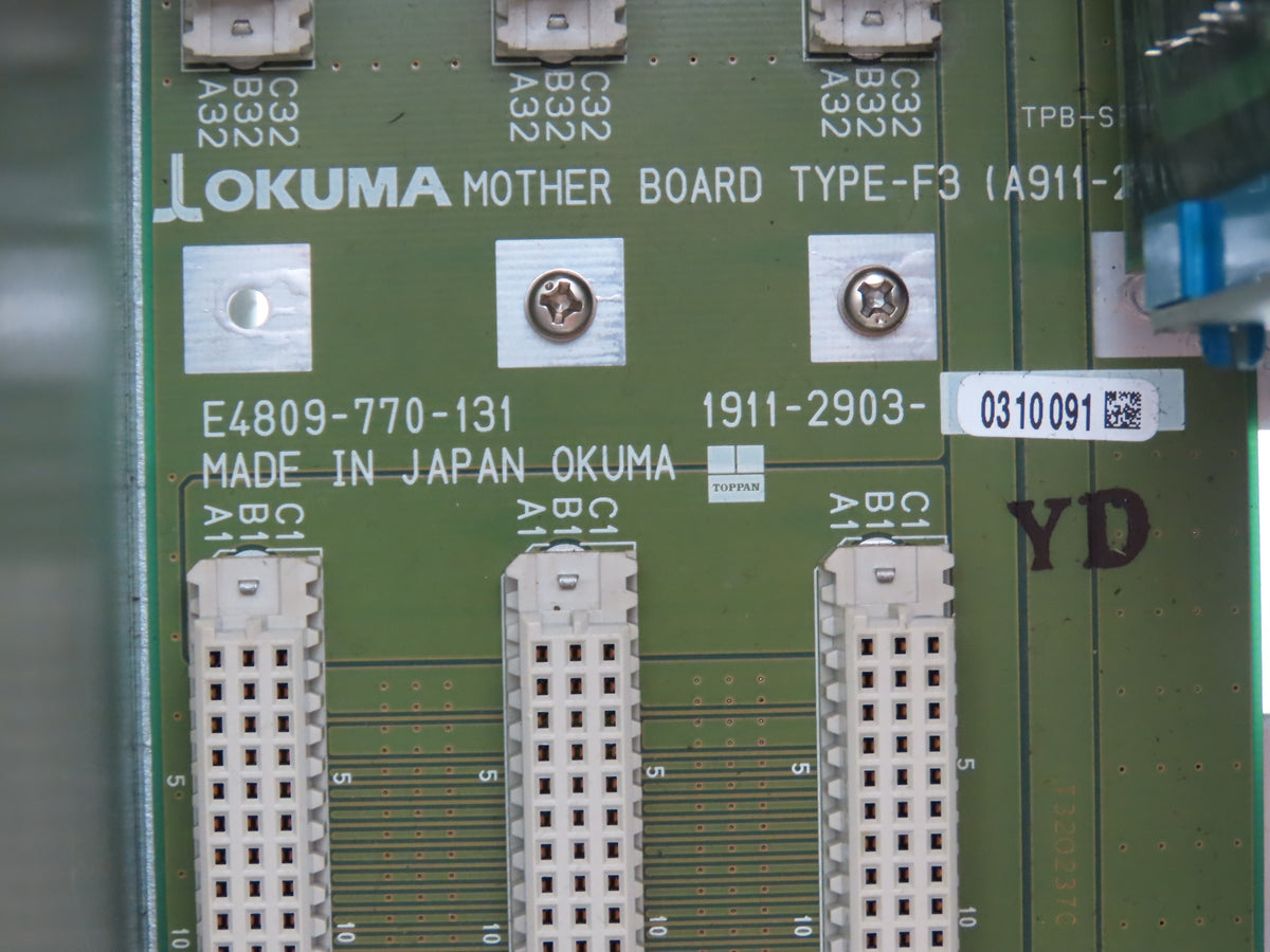 Okuma E7191-00U-001 Fixed 3-Rack PLC Chassis with Motherboard 1911-2903