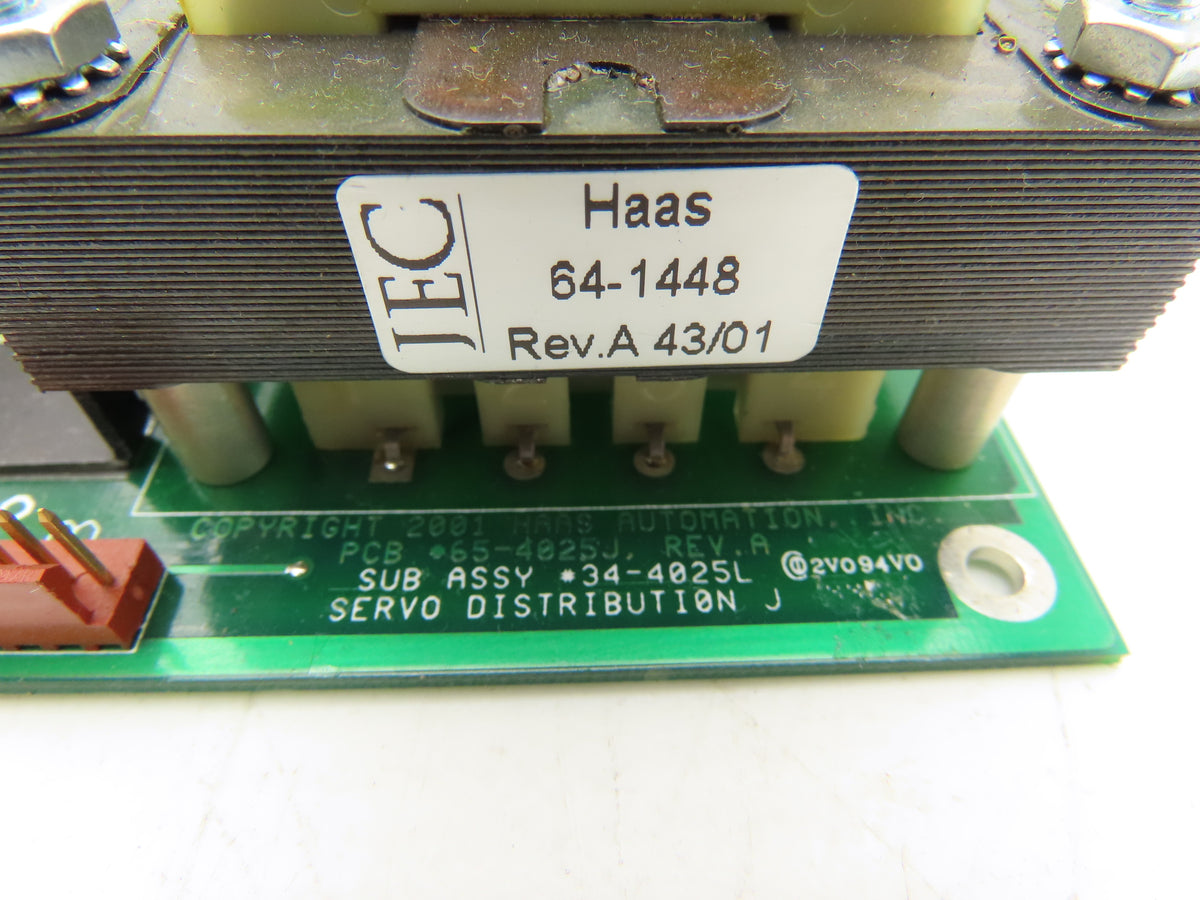Haas Automation 34-4025L Printed Circuit Board Servo Distribution Module Rev A